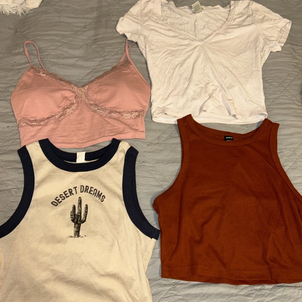 Bundle of four women’s cropped tops